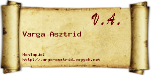 Varga Asztrid névjegykártya
